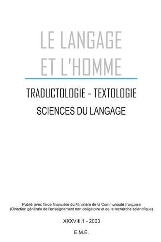  XXX - Sciences du langage - 38 Dossier F.L.E.S. - 2003 - 38.1.