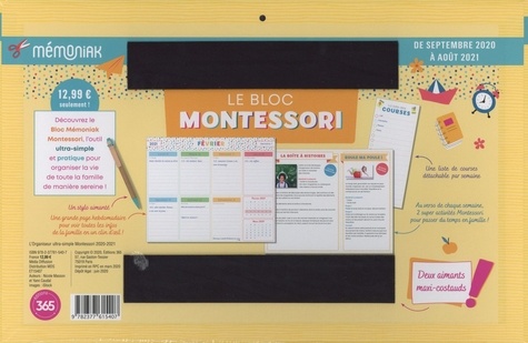 Le bloc Mémoniak Montessori. Avec 1 stylo  Edition 2020-2021