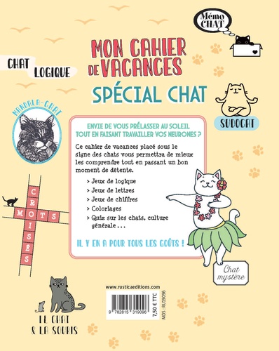 Mon cahier de vacances spécial chat