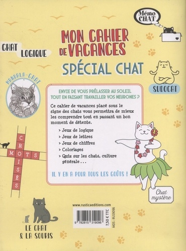 Mon cahier de vacances spécial chat