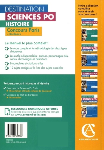 Destination Sciences Po Histoire. Concours Paris + Bordeaux