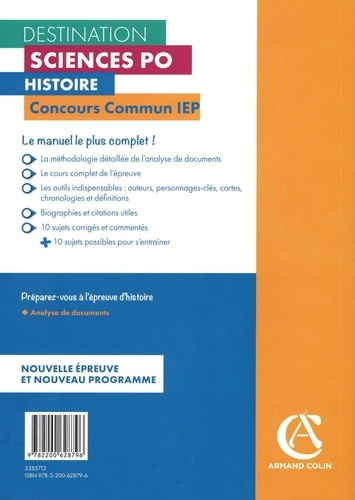 Histoire. Concours Commun IEP  Edition 2020