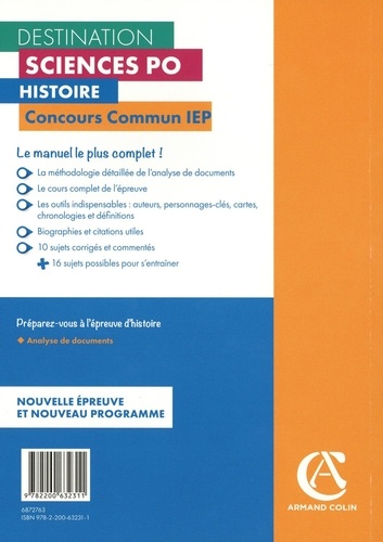 Histoire. Concours commun IEP  Edition 2021