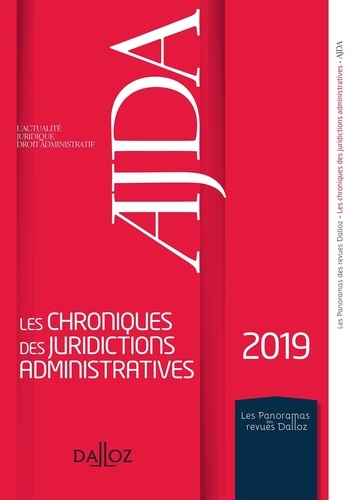 Yannick Faure et Clément Malverti - Les chroniques des juridictions administratives 2019 de l'AJDA.
