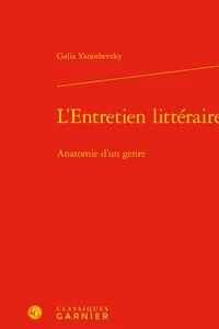 L'entretien littéraire