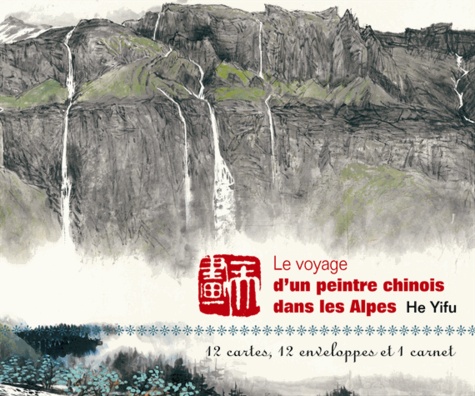 Yifu He - Le voyage d'un peintre chinois dans les Alpes - 12 cartes, 12 enveloppes et 1 carnet.