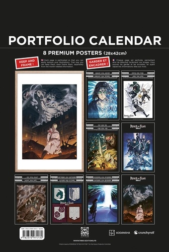 Attack on Titan. 8 premium posters, de janvier à décembre  Edition 2024