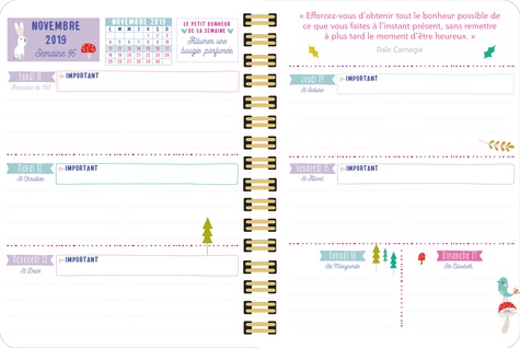 L'agenda de ma vie bien organisée  Edition 2019-2020