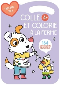  Yoyo éditions - Colle et colorie à la ferme (violet) - 164 autocollants réutilisables.