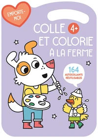 Colle et colorie à la ferme (violet)