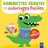 Livres au format DJVU PDF à téléchargement gratuit Gommettes géantes et coloriages faciles Crocodile - 64 gommettes repositionnables 9789465052588 in French par Yoyo éditions