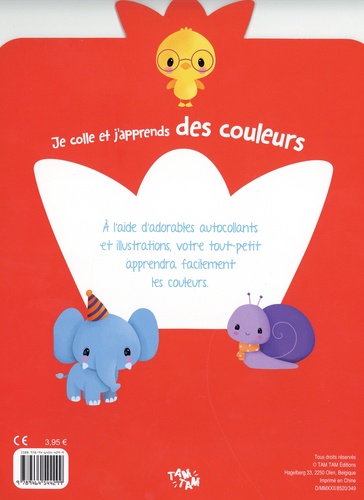 Je colle et j'apprends des couleurs 3+. Avec 30 autocollants repositionnables