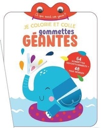  Yoyo éditions - L'éléphant - Je colorie et colle gommettes géantes. Avec 64 gommettes repositionnables et 48 yeux mobiles.