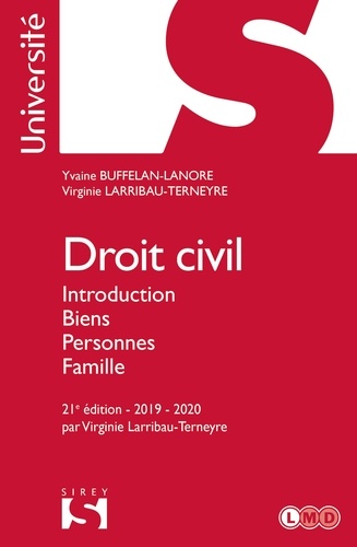 Droit civil. Introduction Biens Personnes Famille - 21e éd.  Edition 2019-2020