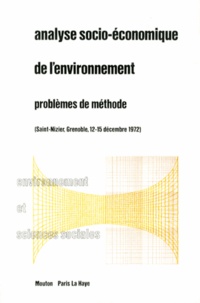 Yves Barel - Analyse socio-économique de l'environnement - Problèmes de méthode.