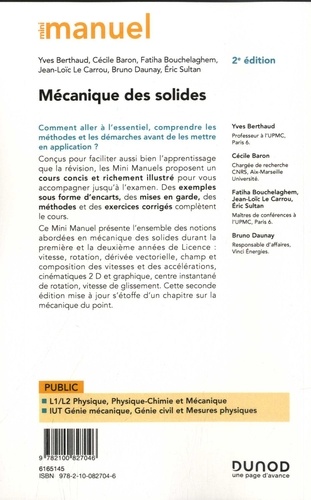 Mini manuel de mécanique des solides. Cours + exercices 2e édition