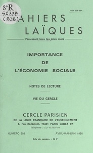Yves Coppens et Louis Lafourcade - Importance de l'économie sociale - Notes de lecture. Vie du Cercle.