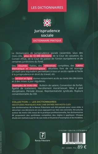 Jurisprudence sociale. Dictionnaire Pratique  Edition 2022