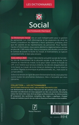 Social. Dictionnaire pratique  Edition 2023