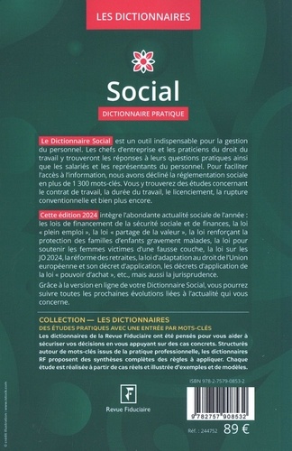 Social. Dictionnaire pratique  Edition 2024