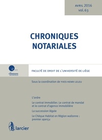 Yves-Henri Leleu - Chroniques notariales - Volume 63.