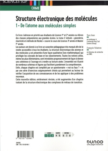 Structure électronique des molécules. Tome 1, De l'atome aux molécules simples 3e édition