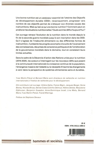 La nutrition dans un monde globalisé. Bilan et perspectives à l'heure des ODD