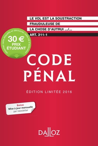 Code pénal 2016  Edition limitée