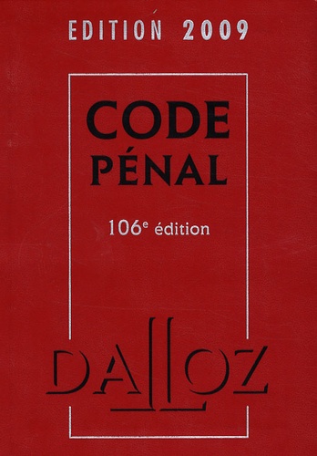 Code pénal  Edition 2009