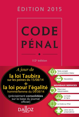 Code pénal  Edition 2015