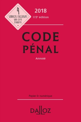 Code pénal  Edition 2018