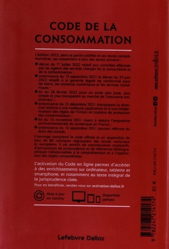 Code de la consommation. Annoté & commenté  Edition 2023