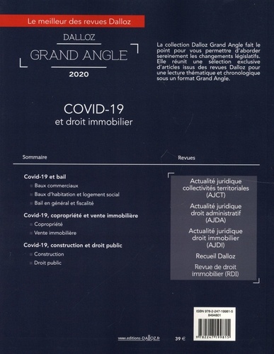 COVID-19 et droit immobilier