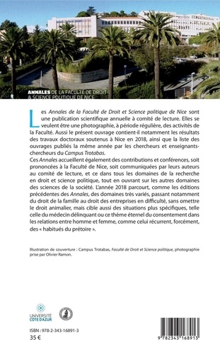Annales de la faculté de droit et sciences politiques de Nice  Edition 2018