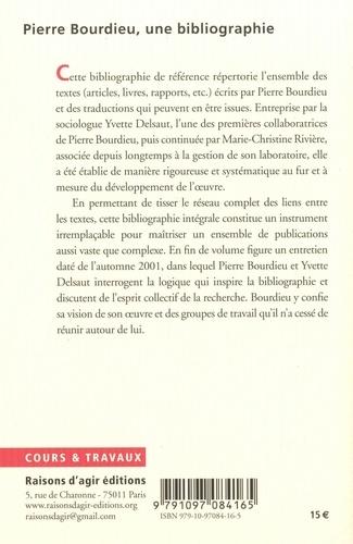 Pierre Bourdieu, une bibliographie 1e édition