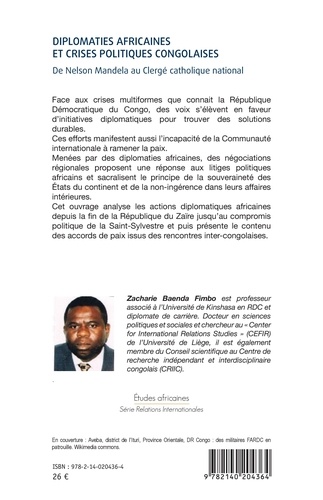 Diplomaties africaines et crises politiques congolaises. De Nelson Mandela au Clergé catholique national