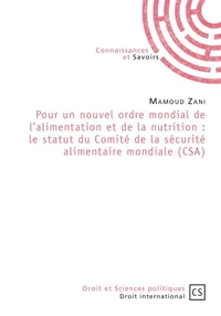Pour un nouvel ordre mondial de l'alimentation et de la nutrition