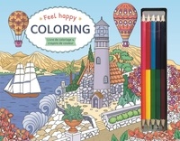  ZNU - Feel Happy Coloring - Livre de coloriage & crayons de couleur.