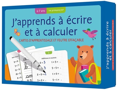 J'apprends à écrire et à calculer CP. Cartes d'apprentissage et feutre effaçable