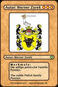 Die adlige polnische Familie Pomian. The noble Polish family Pomian.