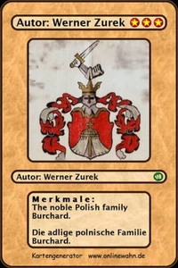 The noble Polish family Burchard. Die adlige polnische Familie Burchard.