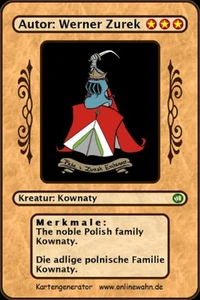 The noble Polish family Kownaty. Die adlige polnische Familie Kownaty.