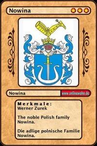 The noble Polish family Nowina. Die adlige polnische Familie Nowina.