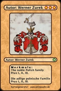 The noble Polish family Prus I., II., III. Die adlige polnische Familie Prus I., II., III.