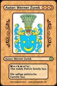 The noble Polish family Sas. Die adlige polnische Familie Sas.